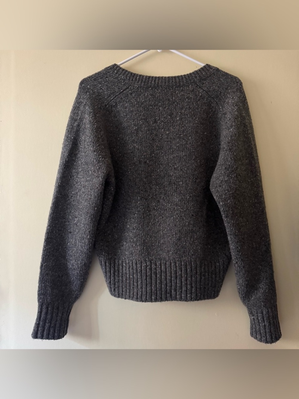 Buck Mason Seastack Wool Tweed V-Neck Sweater in Cobblestone 🩶 - Picture 8 of 8
